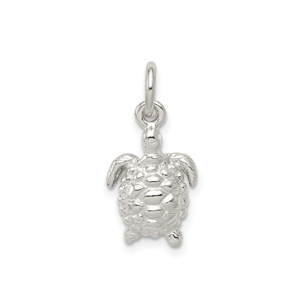 Sterling Silver Sea Turtle Charm Pendant, Nautical Ocean-Inspired Jewelry for Women or Unisex