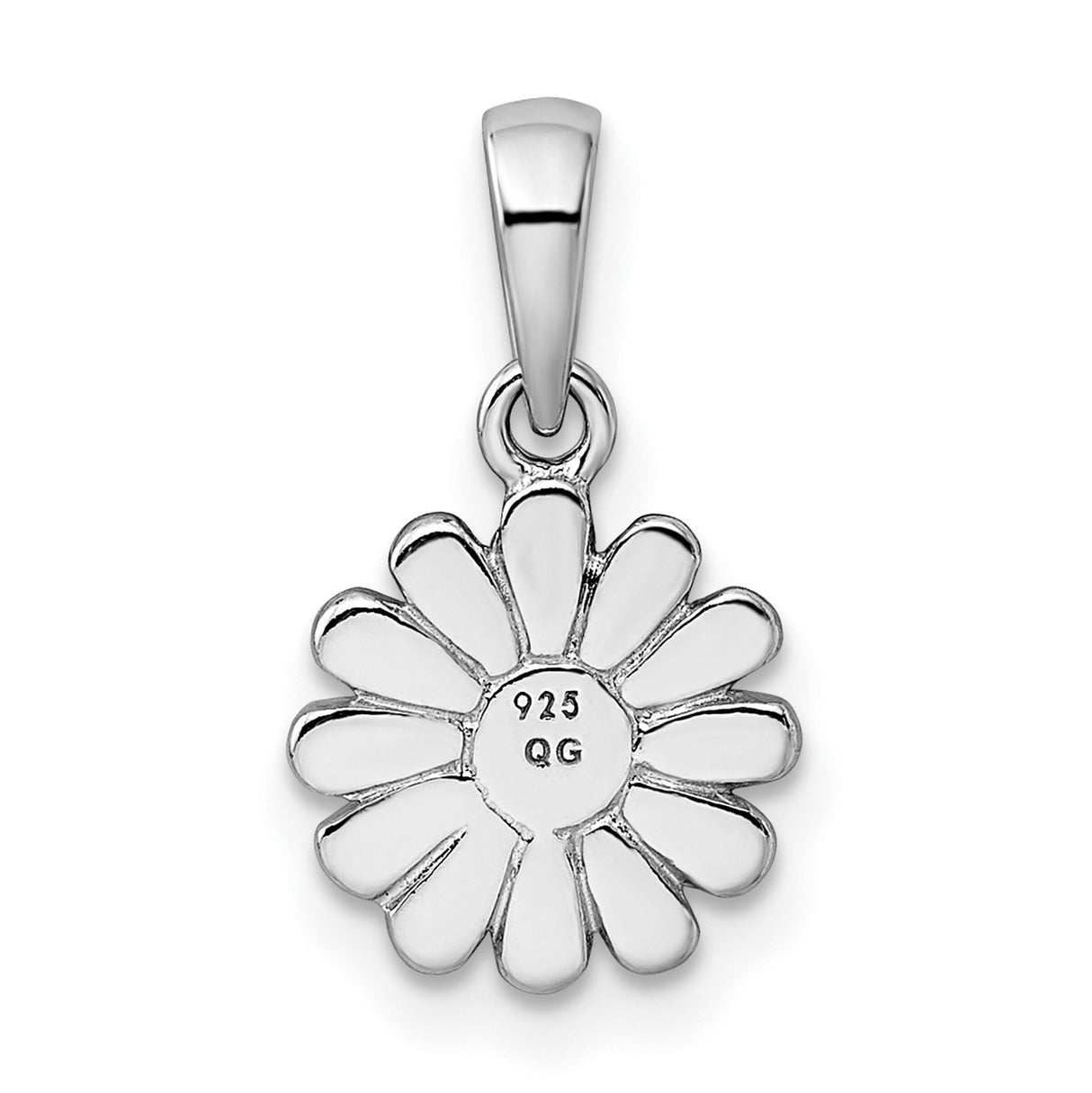 Sterling Silver Daisy Flower Pendant with Three-Dimensional Floral Design for Women