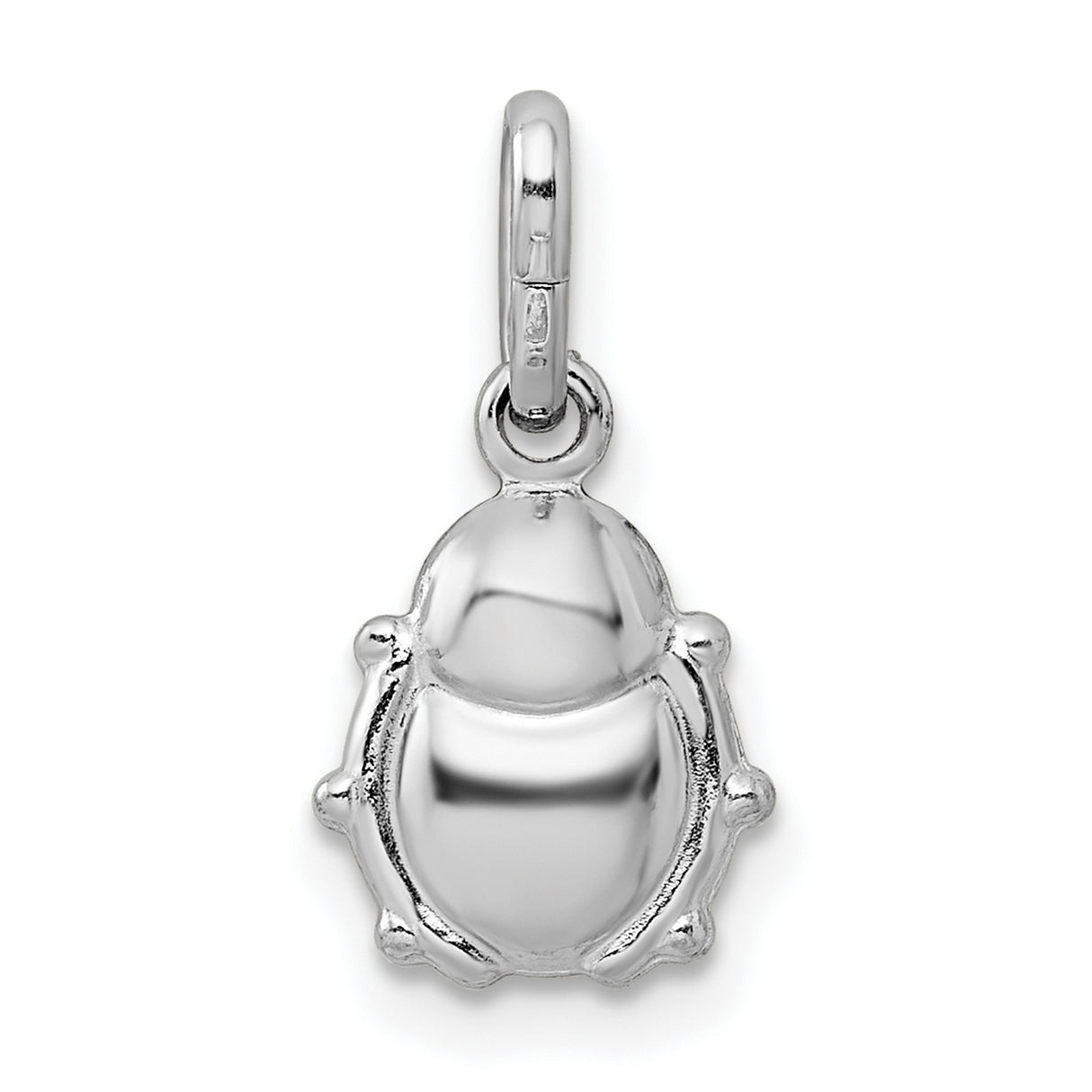 Sterling Silver Ladybug Pendant, Polished Insect Charm, Good Luck and Nature-Inspired Design