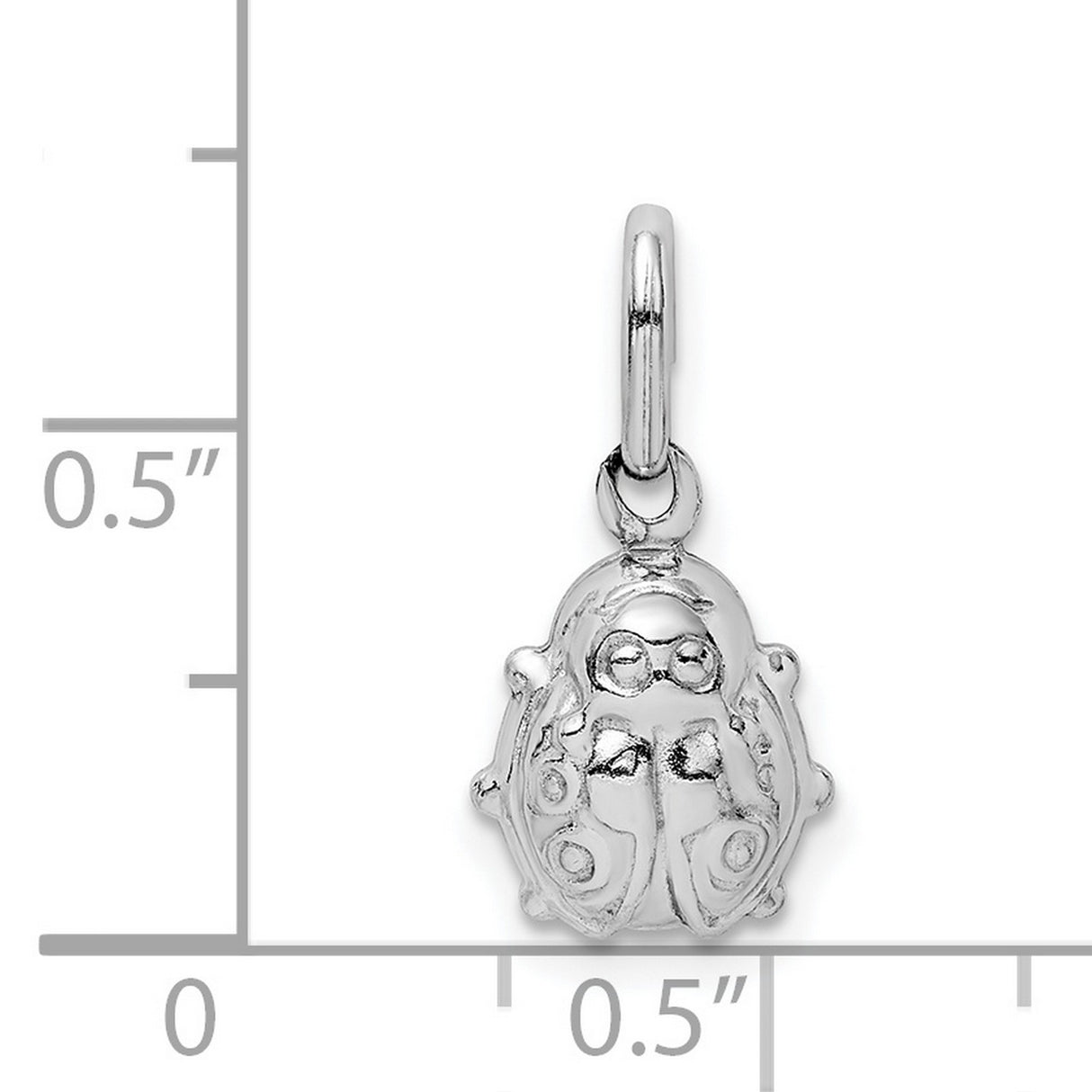 Sterling Silver Ladybug Pendant, Polished Insect Charm, Good Luck and Nature-Inspired Design