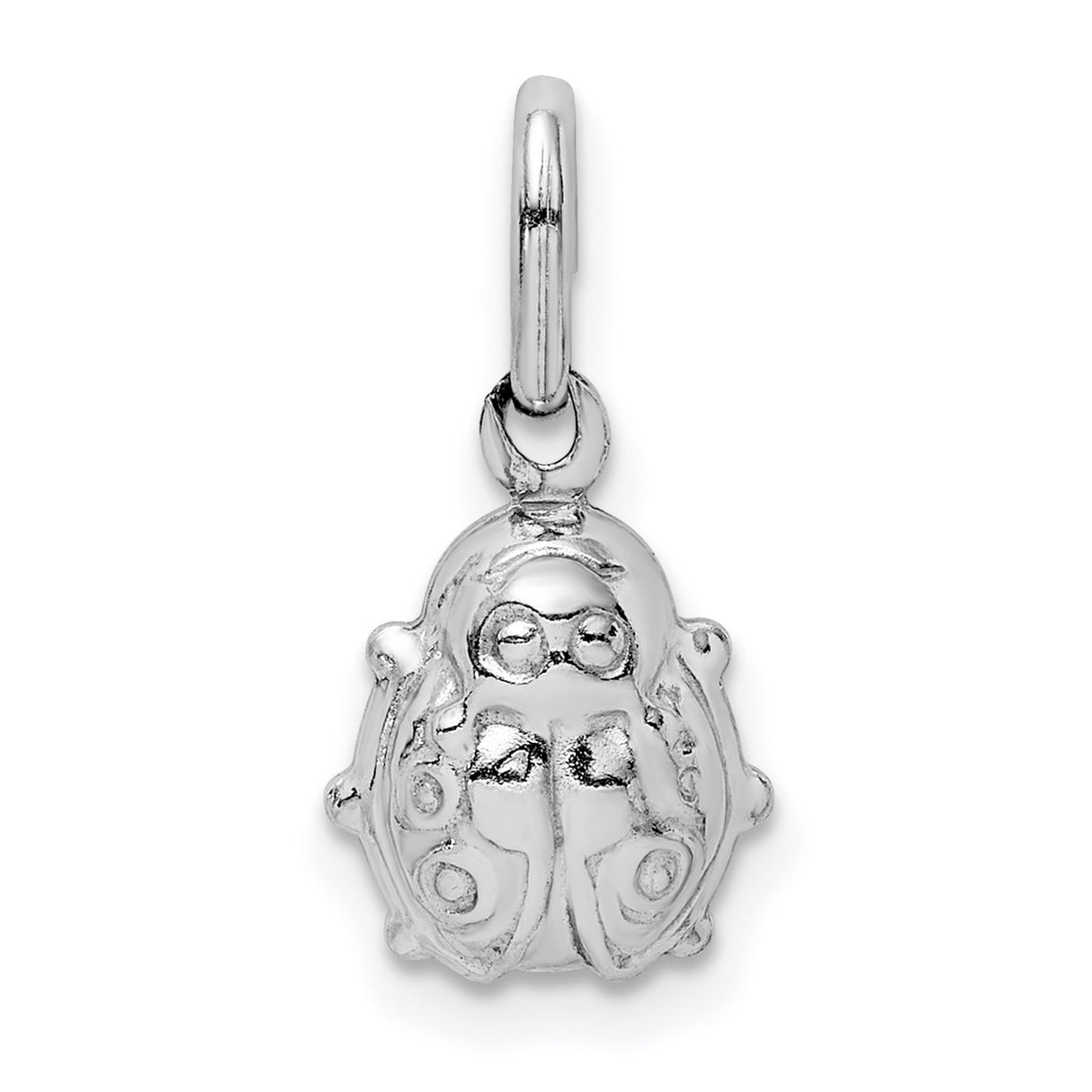Sterling Silver Ladybug Pendant, Polished Insect Charm, Good Luck and Nature-Inspired Design
