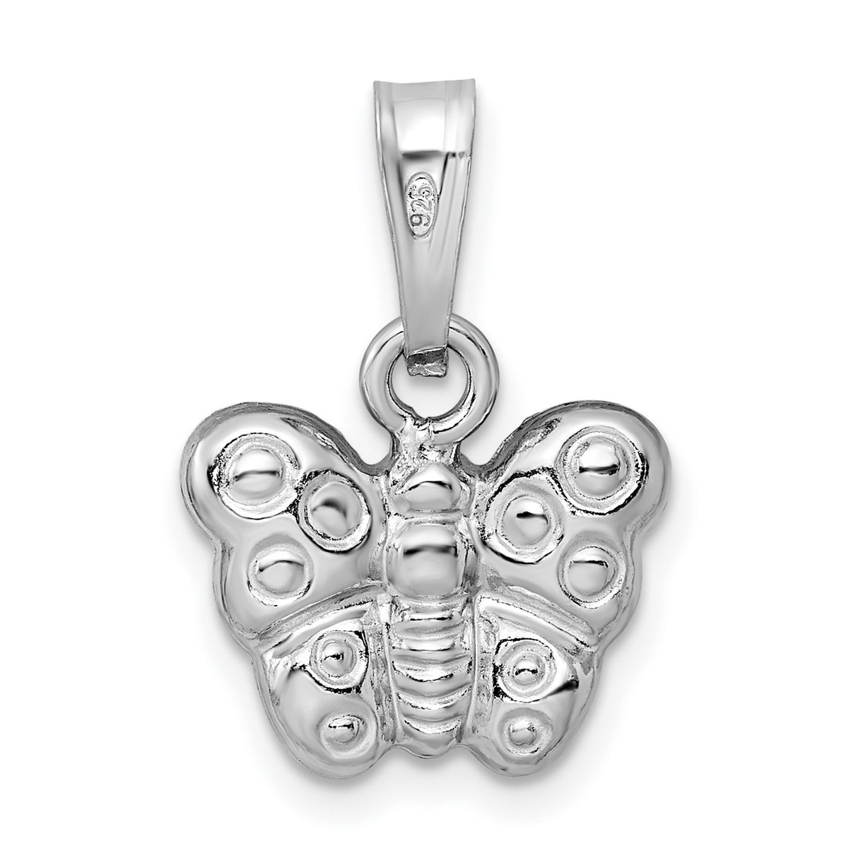 Sterling Silver Butterfly Pendant Charm with Cutout Wing Detail, Nature Motif Design