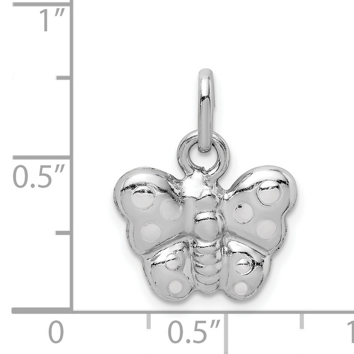 Sterling Silver Butterfly Pendant Charm with Cutout Wing Detail, Nature Motif Design