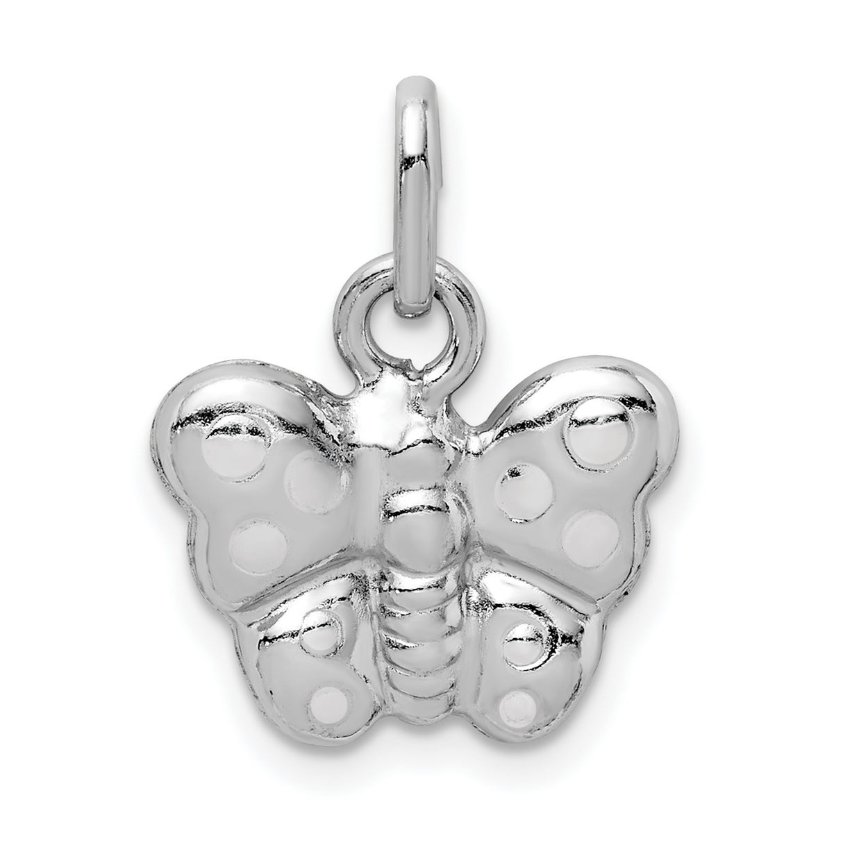 Sterling Silver Butterfly Pendant Charm with Cutout Wing Detail, Nature Motif Design