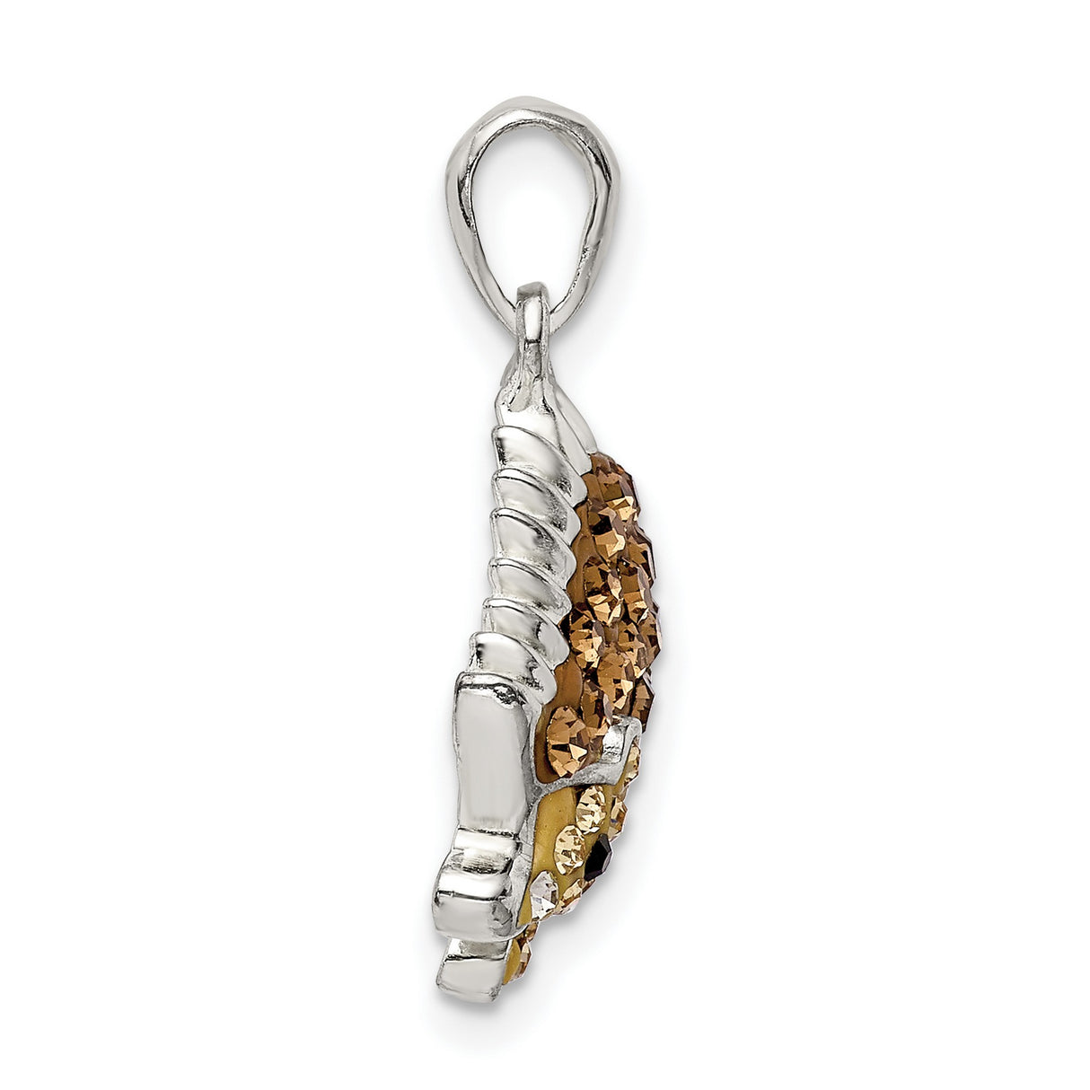 Sterling Silver Hedgehog Pendant with Brown and Yellow Crystals, Whimsical Woodland Animal Jewelry