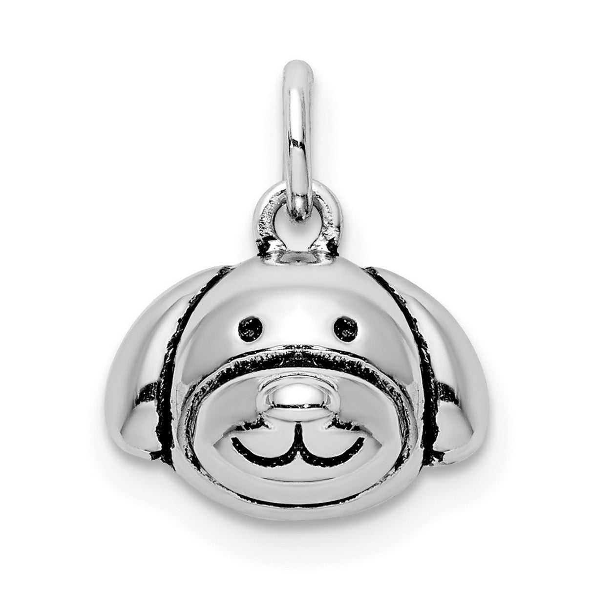 Sterling Silver Dog Face Pendant with Cartoon Puppy Design, Animal Jewelry for Pet Lovers