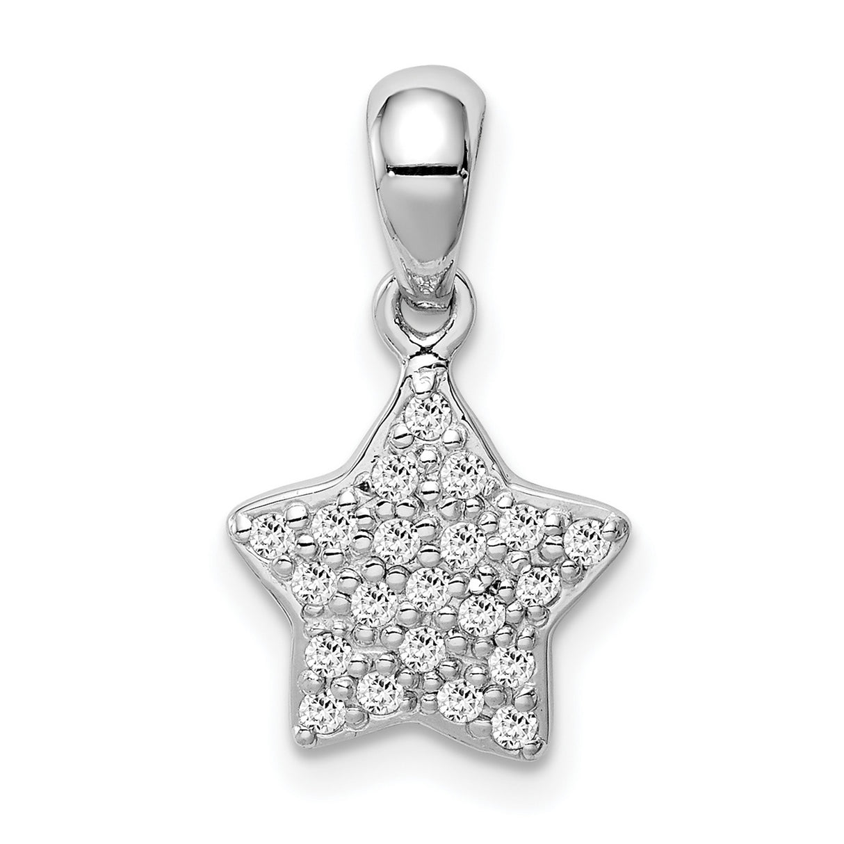 Sterling Silver Star Pendant with Cubic Zirconia Accents, Celestial-Inspired Jewelry for Women
