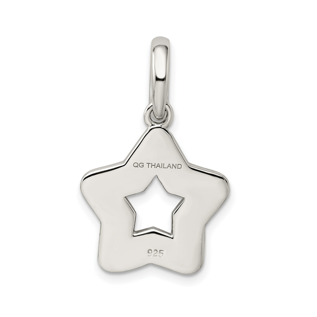 Sterling Silver Star Pendant with Pink and White Cubic Zirconia, Dual Layer Celestial Design