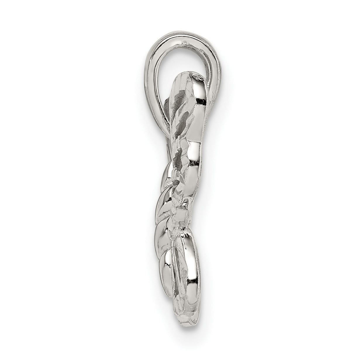 Sterling Silver Butterfly Pendant with Textured Openwork Design, Boho Nature Style for Women