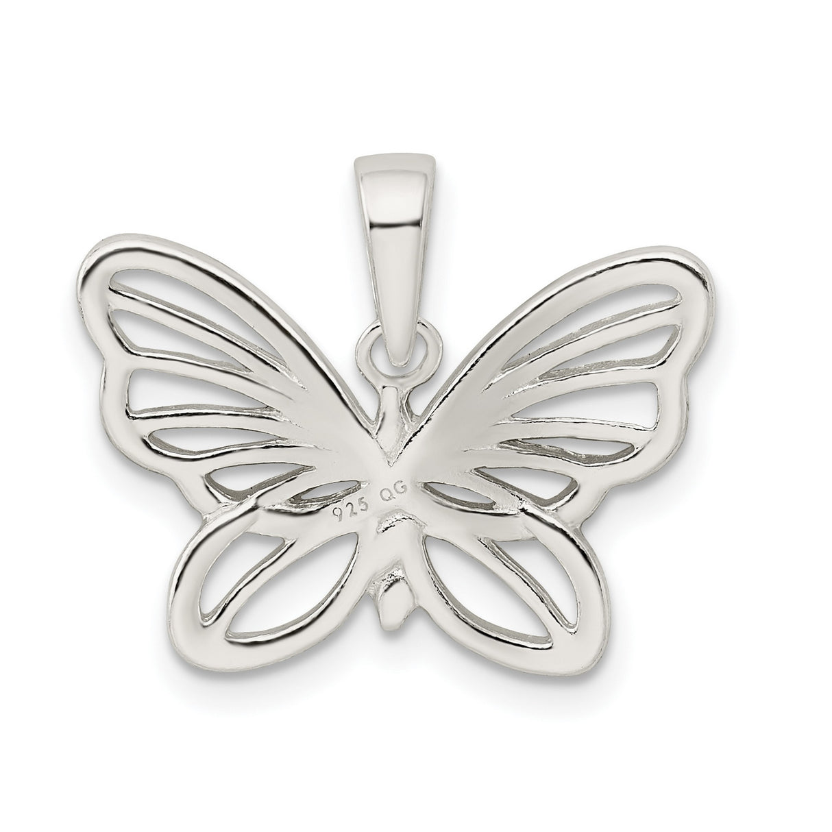 Sterling Silver Butterfly Pendant with Textured Openwork Design, Boho Nature Style for Women