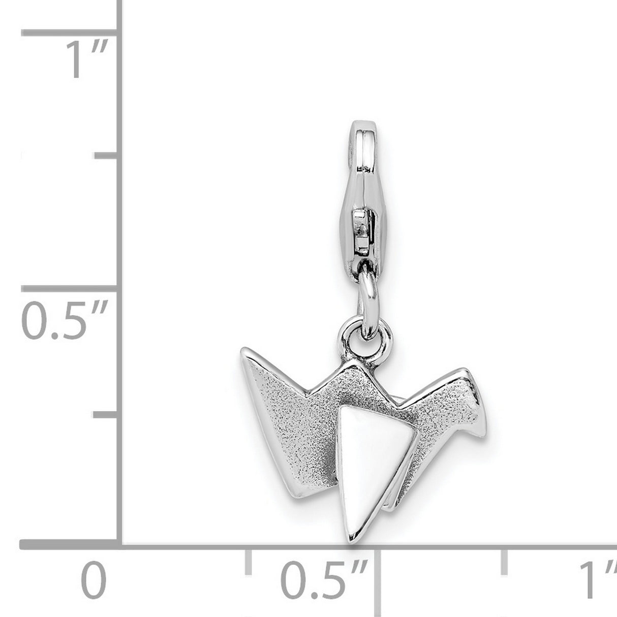 Sterling Silver Origami Crane Charm with Lobster Clasp, Textured Finish, Minimalist Japanese-Inspired Design