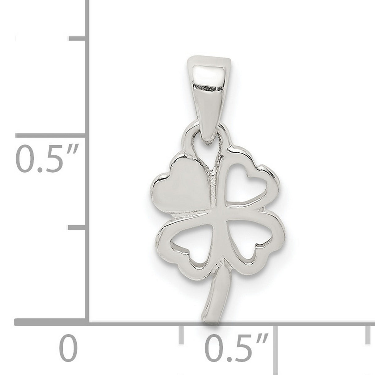 Sterling Silver Clover Pendant with Cutout Four Leaf Design, Lucky Charm Jewelry