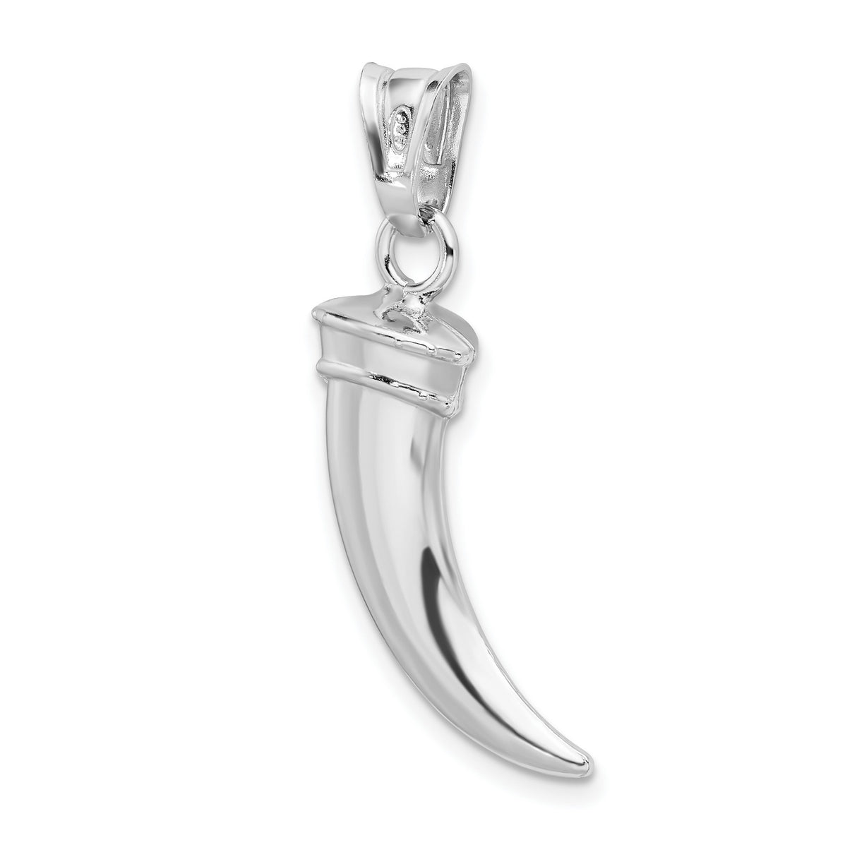 Sterling Silver Claw Pendant, Tribal Horn Fang Design, Gothic Warrior Talisman Jewelry