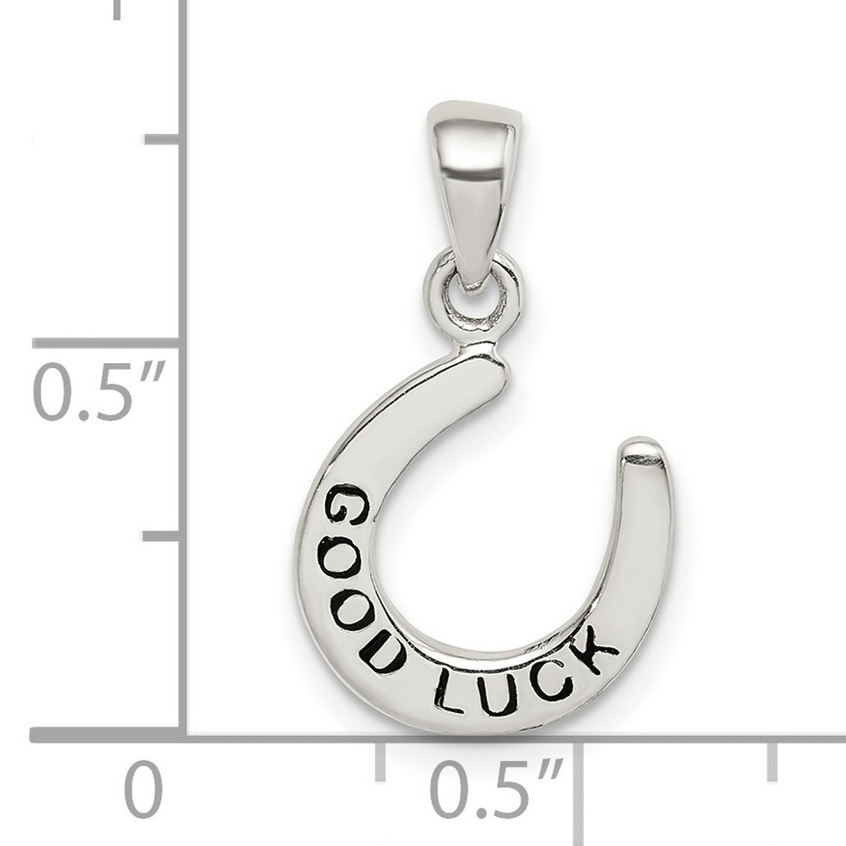 Sterling Silver Horseshoe Pendant Charm, Good Luck Talisman Jewelry for Women or Unisex Wear