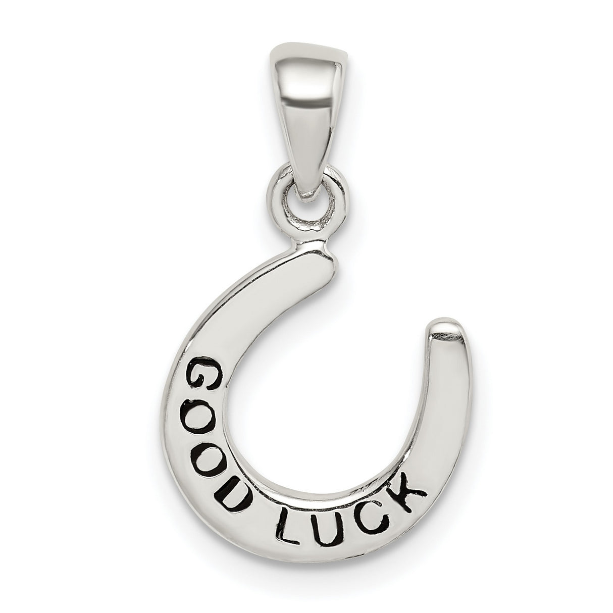 Sterling Silver Horseshoe Pendant Charm, Good Luck Talisman Jewelry for Women or Unisex Wear