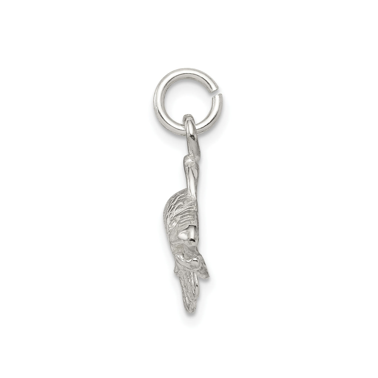 Sterling Silver Fish Charm Pendant with Realistic Fins and Scales, Unisex Fishing Theme Jewelry