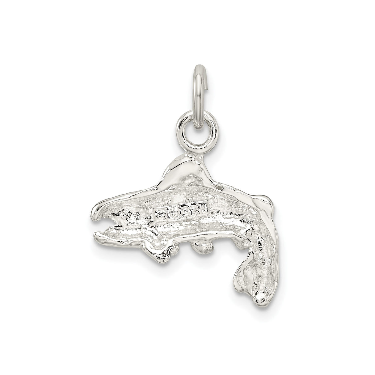 Sterling Silver Fish Charm Pendant with Realistic Fins and Scales, Unisex Fishing Theme Jewelry
