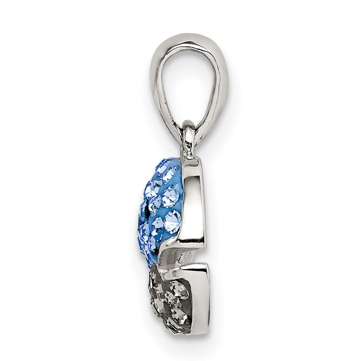 Sterling Silver Whale Pendant with Blue and Clear Crystals, Nautical Ocean Animal Design