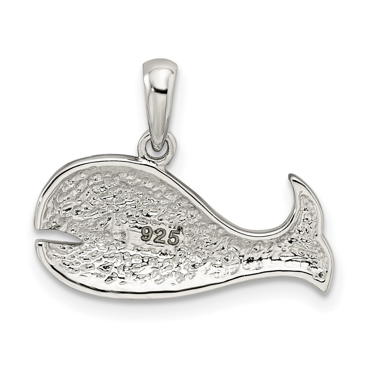 Sterling Silver Whale Pendant with Blue and Clear Crystals, Nautical Ocean Animal Design