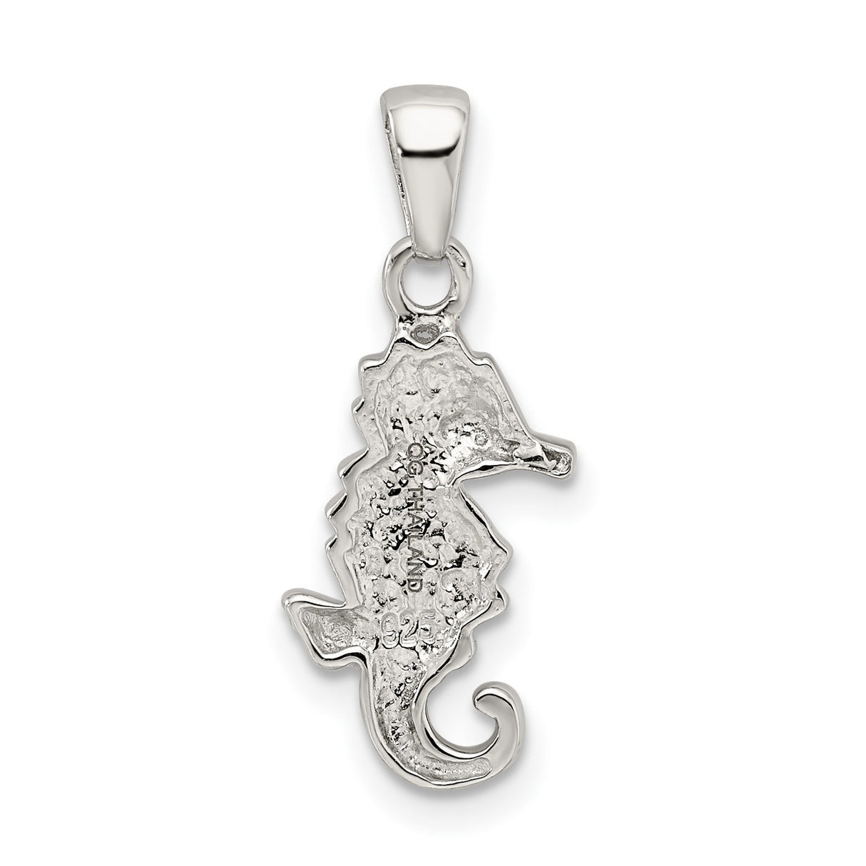 Sterling Silver Seahorse Pendant with Blue and Aqua Crystals, Ocean Theme Jewelry