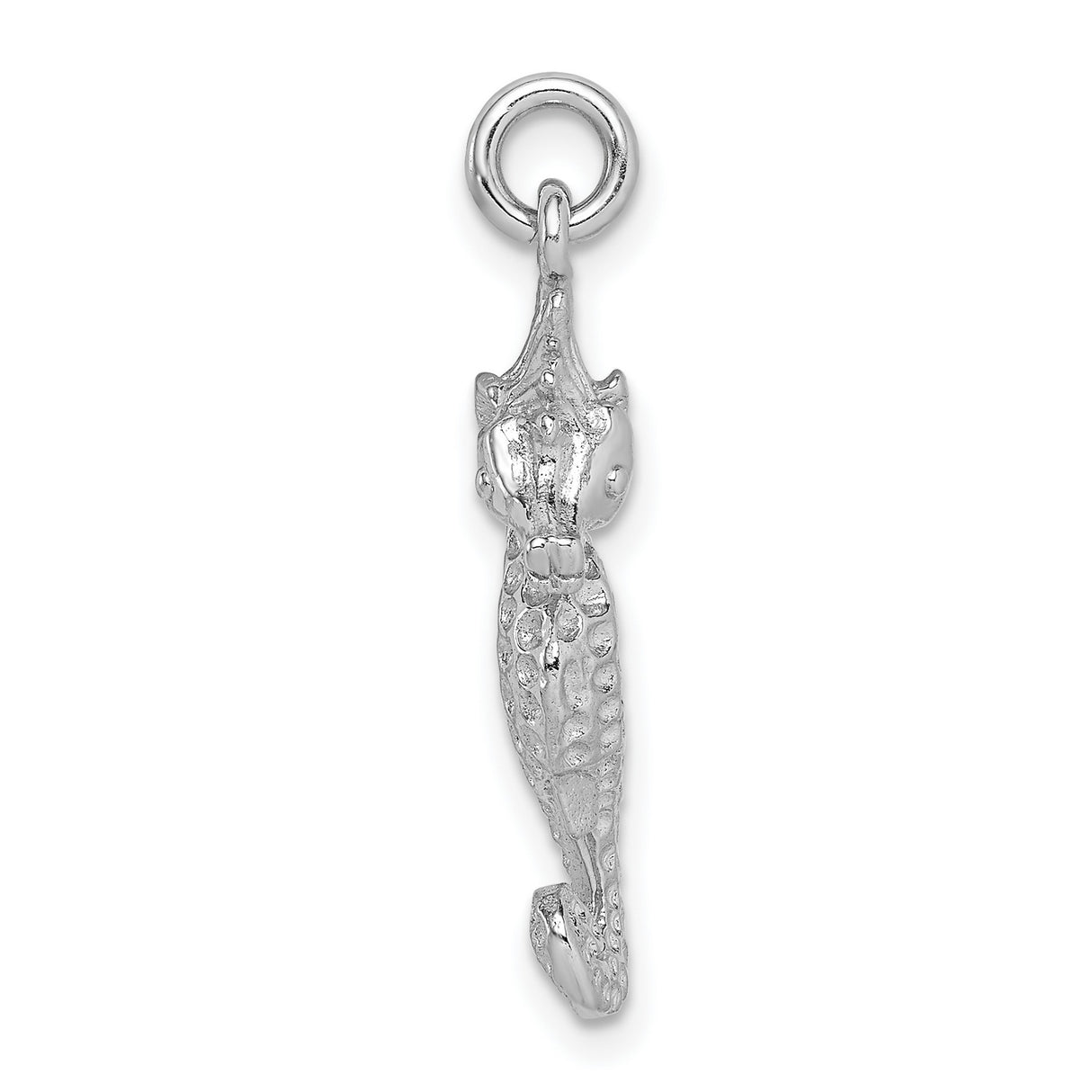 Sterling Silver Seahorse Pendant, Textured Nautical Marine Animal Charm for Women or Unisex Wear