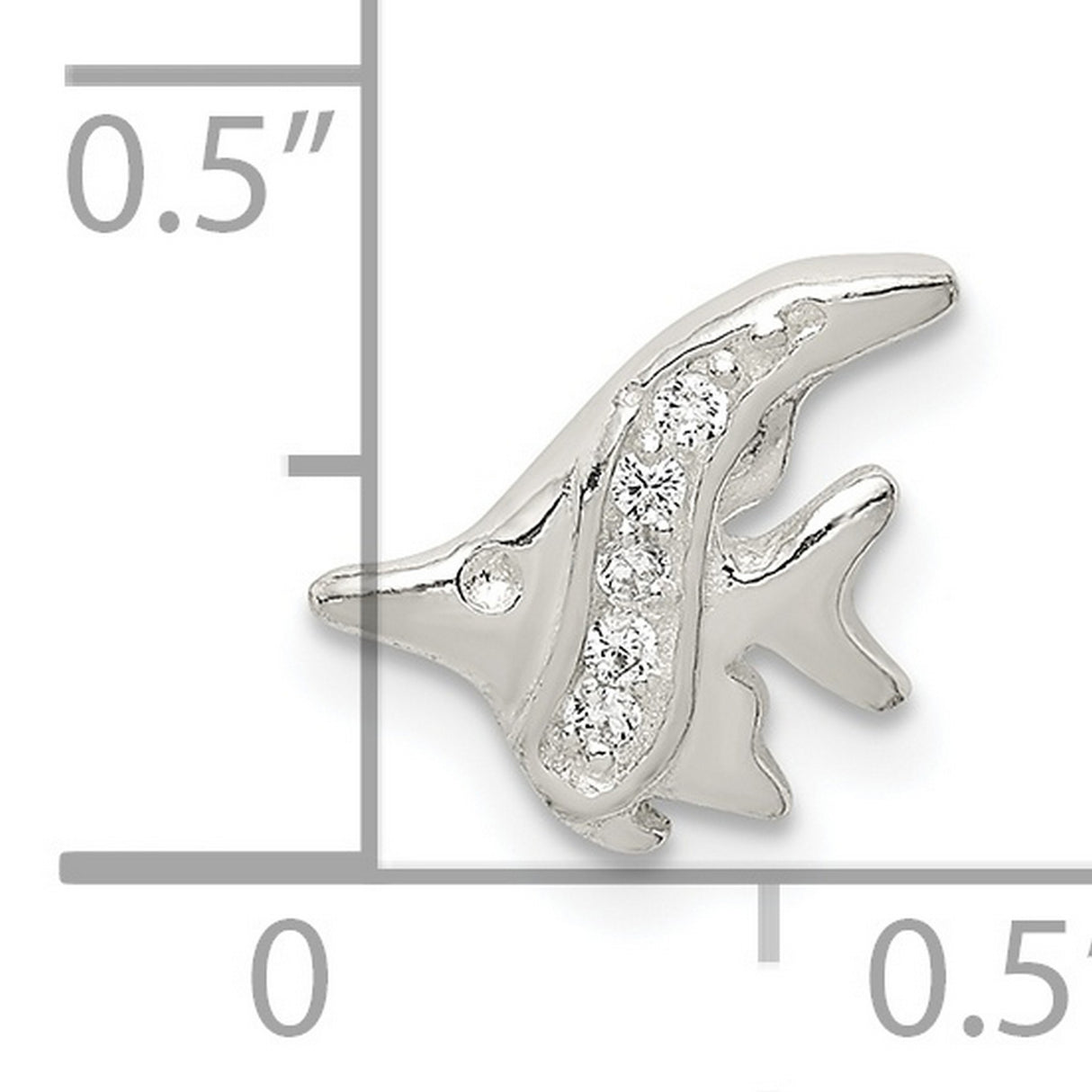 Sterling Silver Dolphin Pendant with Cubic Zirconia, Ocean-Inspired Marine Jewelry