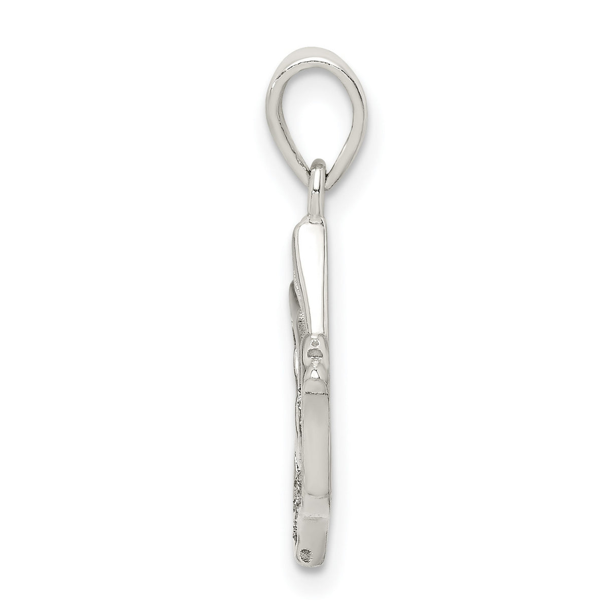 Sterling Silver Dove Pendant with Cutout Design and Textured Inlay, Christian Symbol of Peace and Faith