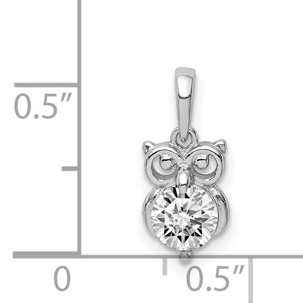 Sterling Silver Owl Pendant with Cubic Zirconia, Nature-Inspired Animal Jewelry for Women