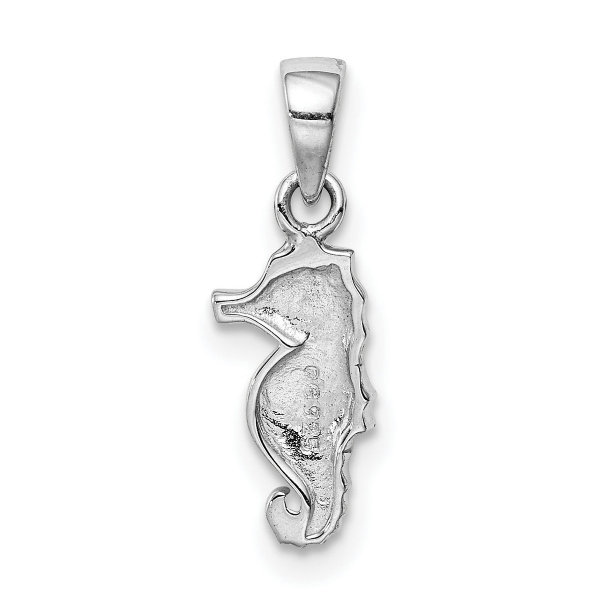 Sterling Silver Seahorse Pendant with Orange and Red Enamel, Nautical Ocean Theme for Women