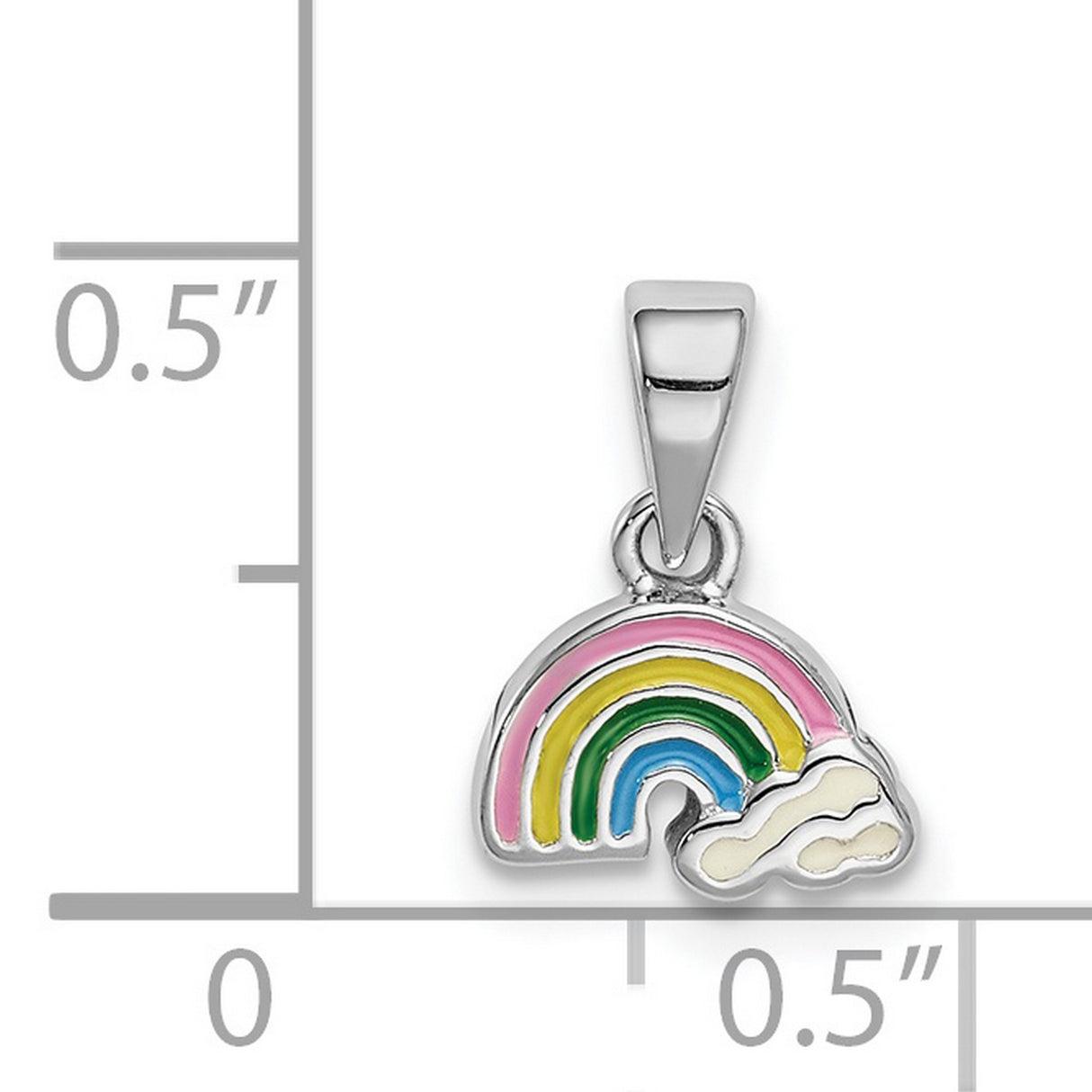 Sterling Silver Rainbow Pendant with Enamel Cloud Design, Whimsical LGBTQ Pride Jewelry