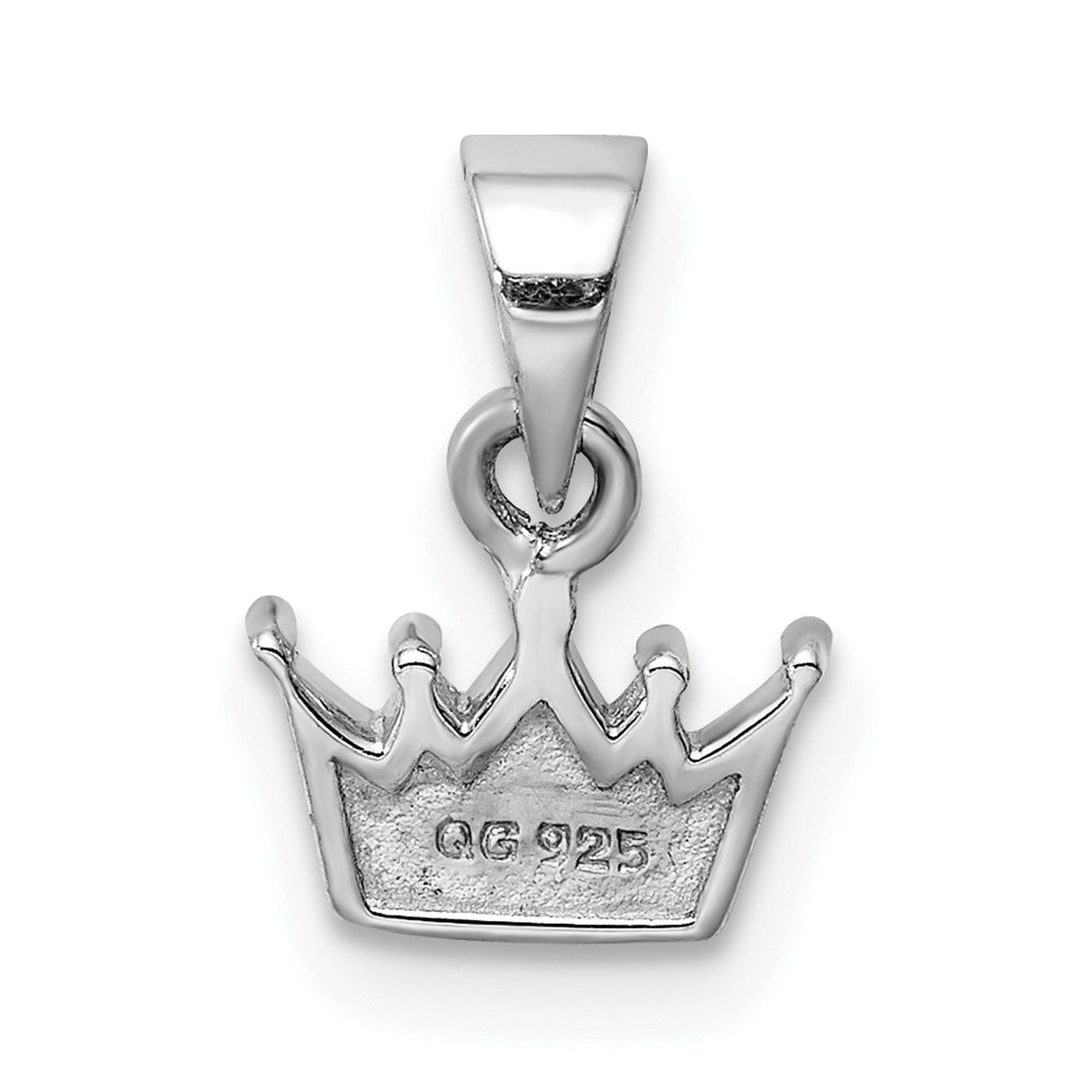 Sterling Silver Heart Pendant with Pink Enamel Crown Design, Princess Theme for Girls and Teens