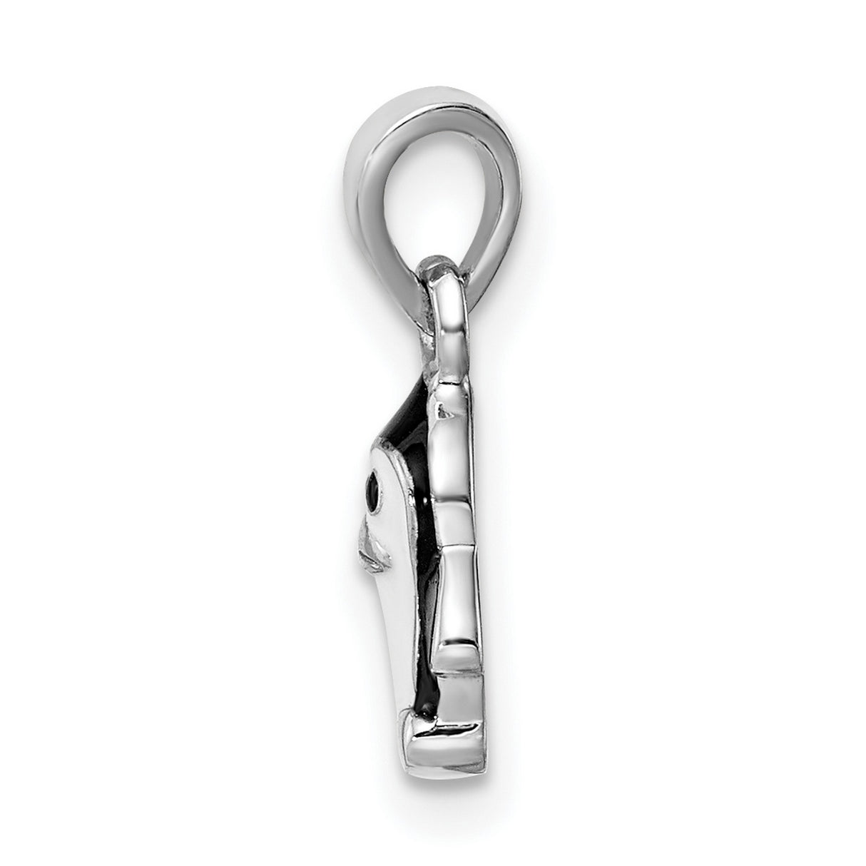 Sterling Silver Penguin Pendant with Black, White, and Yellow Enamel Accents, Cute Animal Jewelry