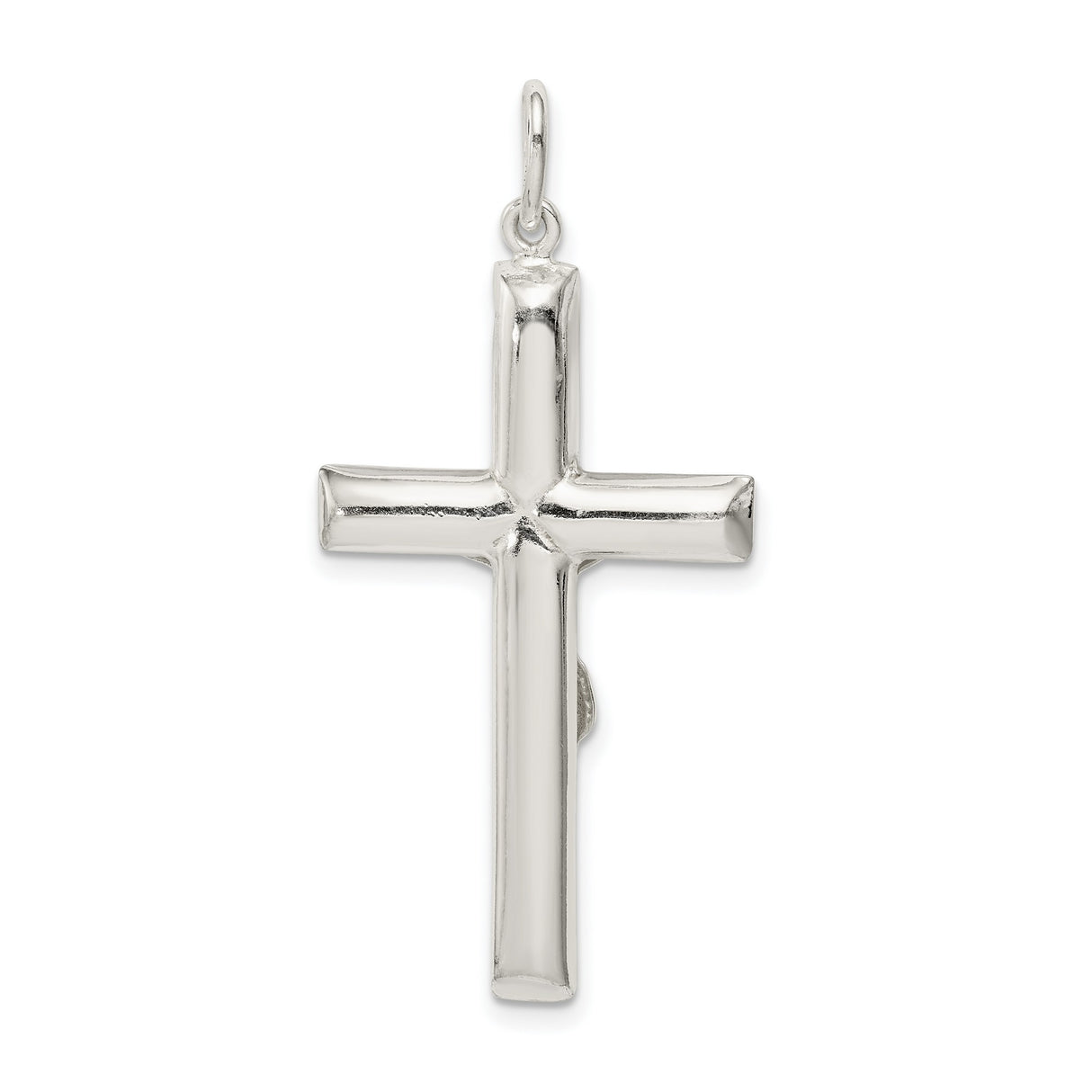 Sterling Silver Crucifix Cross Pendant with Raised Christ Design, Religious Charm for Men and Women