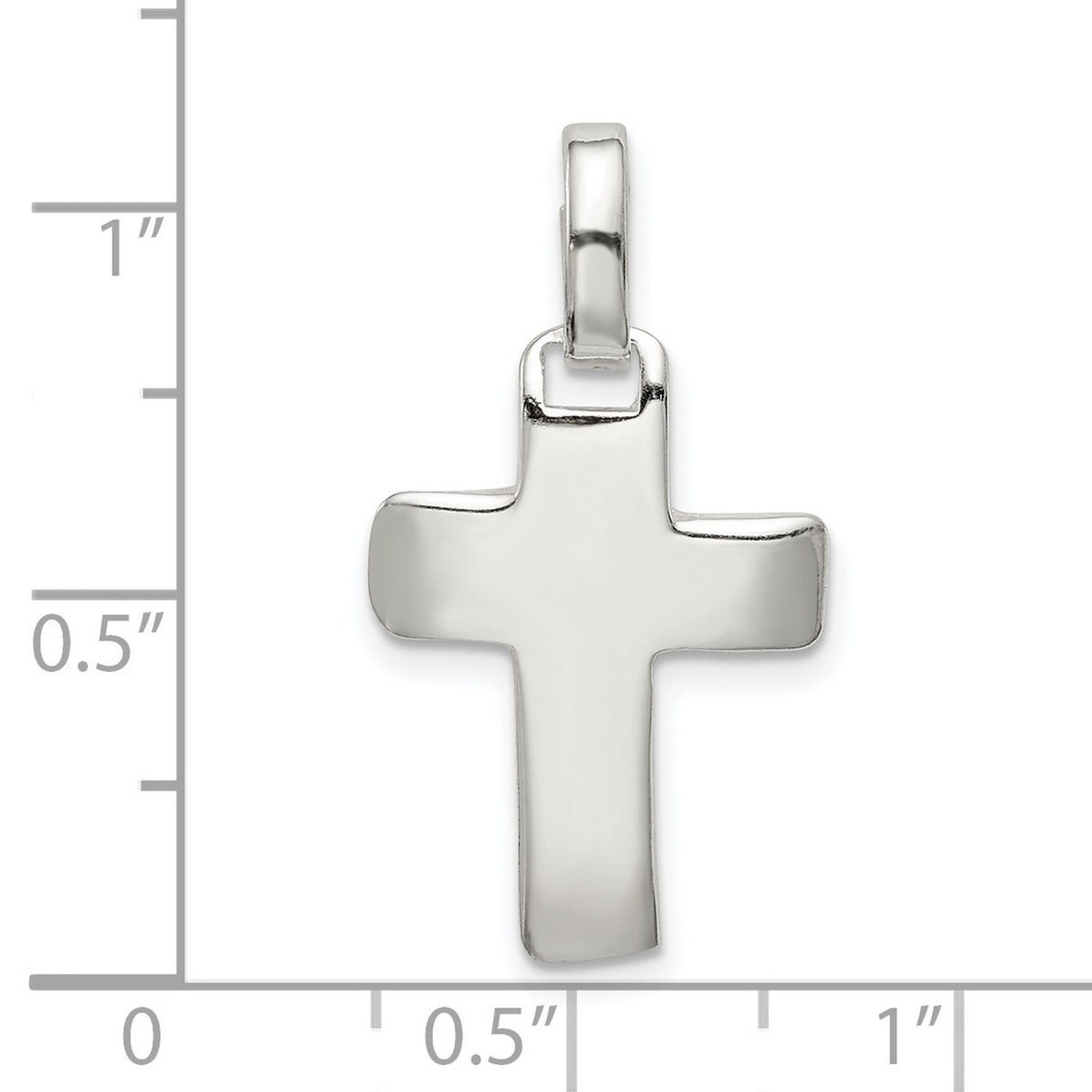Sterling Silver Cross Pendant with Flat Latin Cross Design and Chain-Ready Loop