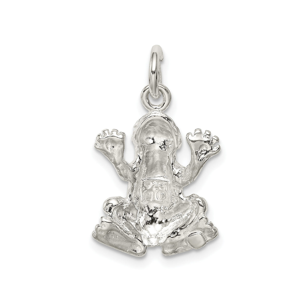Sterling Silver Frog Pendant Charm, Nature Inspired Animal Totem Symbolizing Transformation and Luck