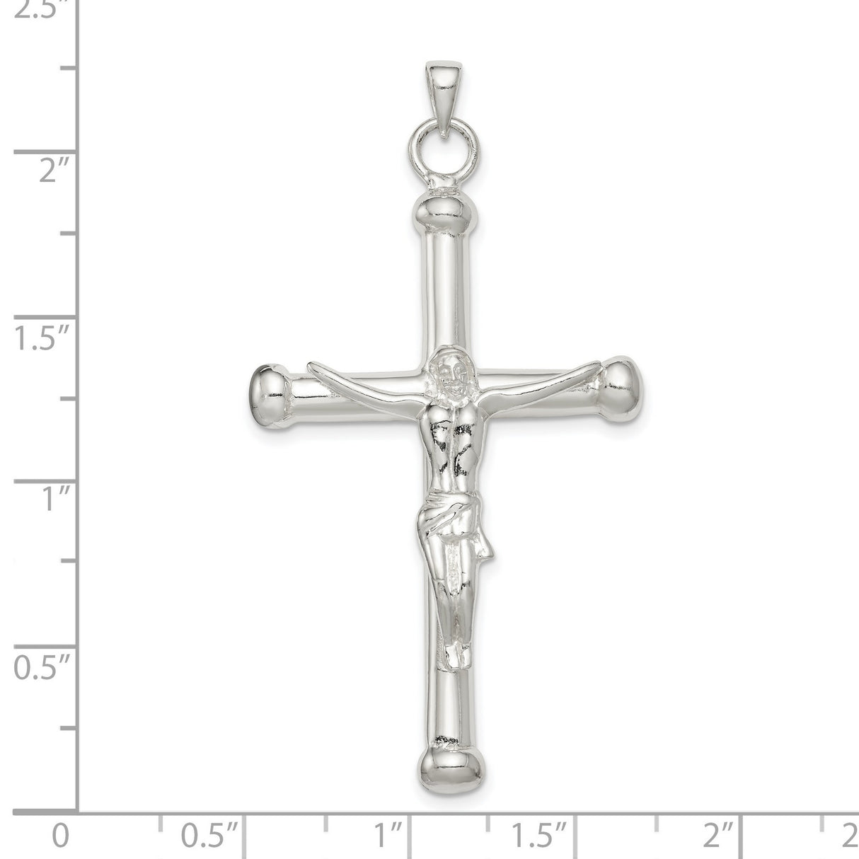 Sterling Silver Crucifix Cross Pendant with Detailed Jesus Design Religious Charm