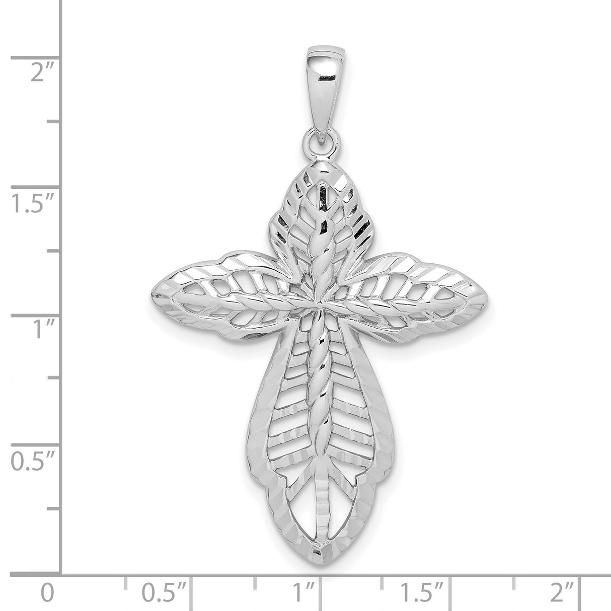 Sterling Silver Cross Pendant with Layered Gold Detail and Textured Openwork Design