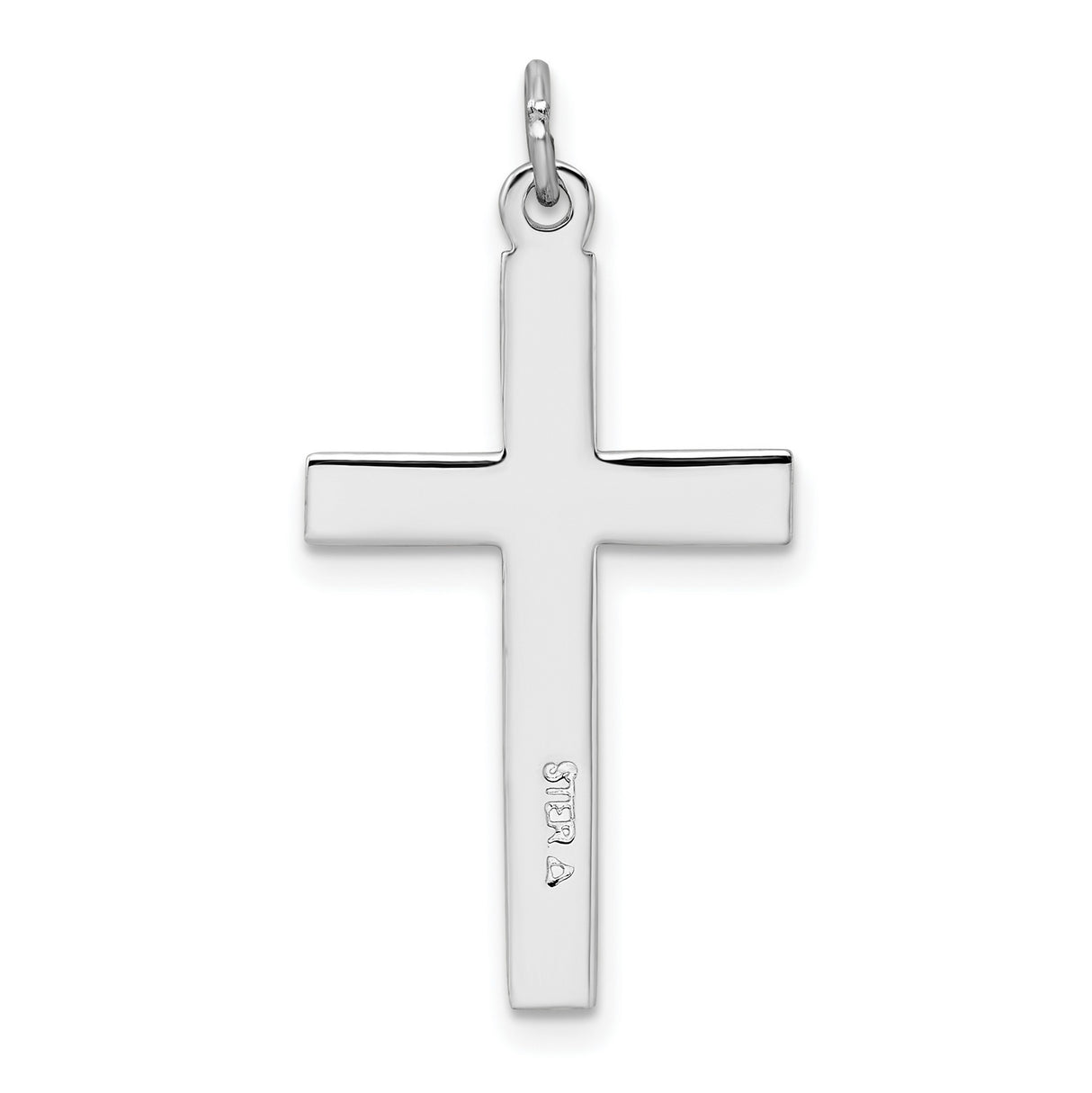 Sterling Silver Cross Pendant with Polished Charm and Textured Detail, Unisex Christian Jewelry