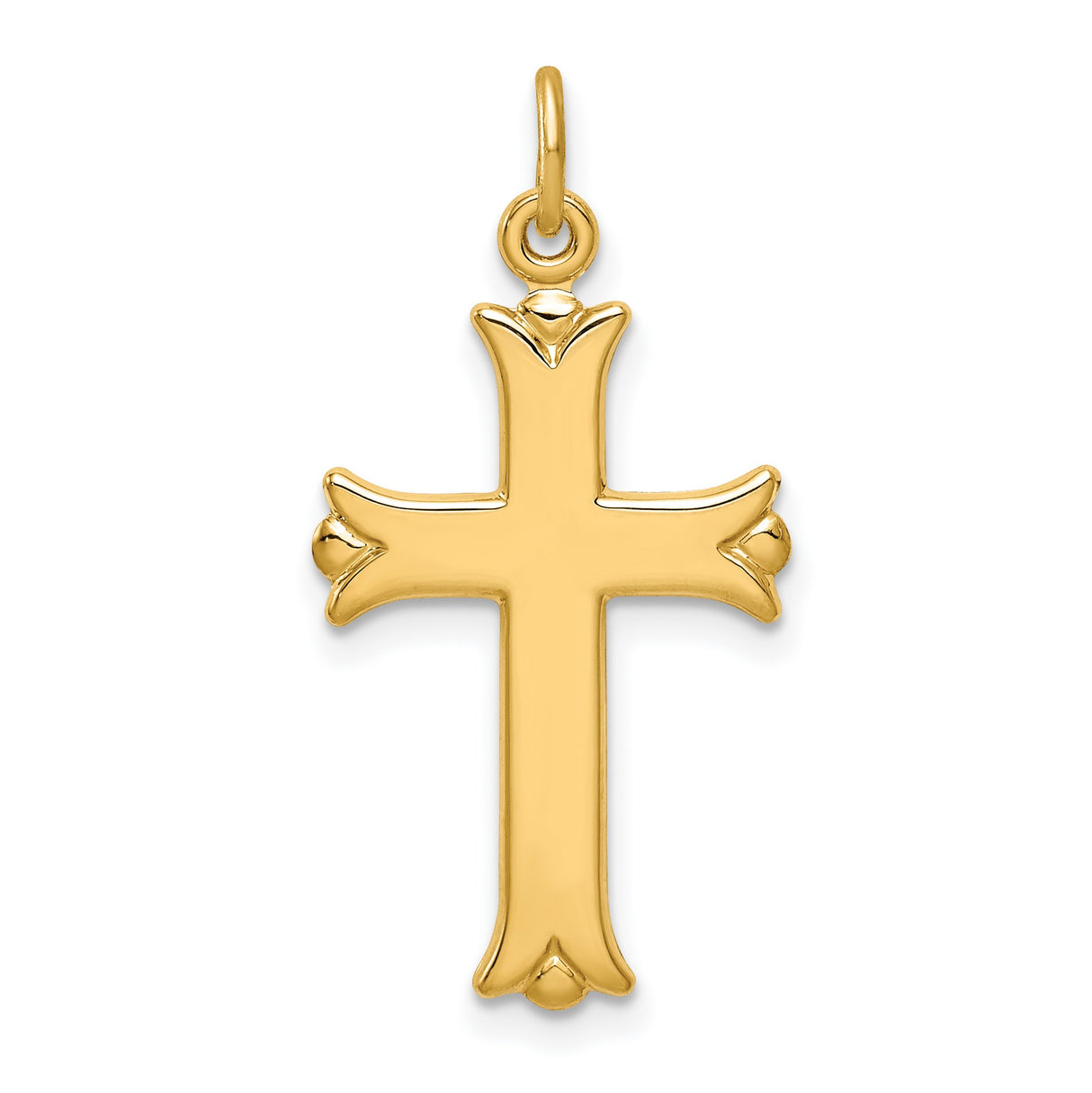 Sterling Silver Cross Pendant with Fleur de Lis Design, Religious Charm for Men and Women