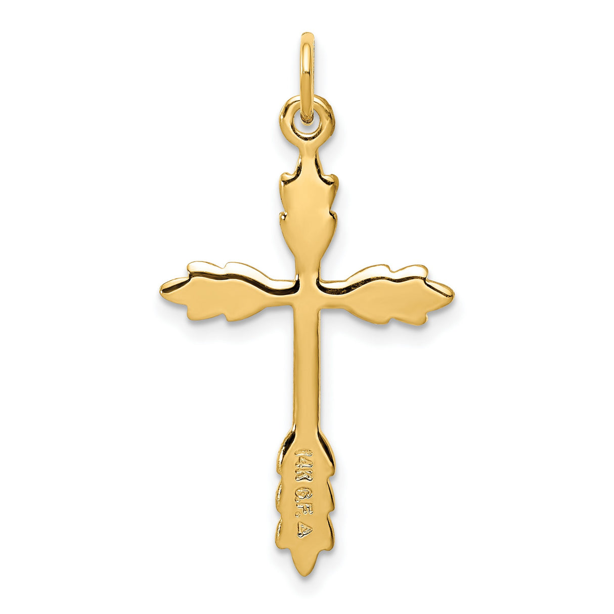 Sterling Silver Cross Pendant with Textured Gold Leaf Motif, Botanical Religious Design