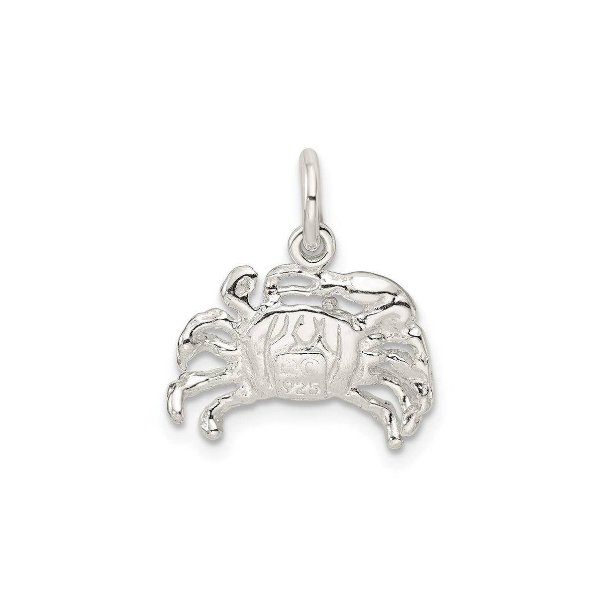 Sterling Silver Crab Pendant with Cancer Zodiac Symbol, Nautical Ocean Animal Charm