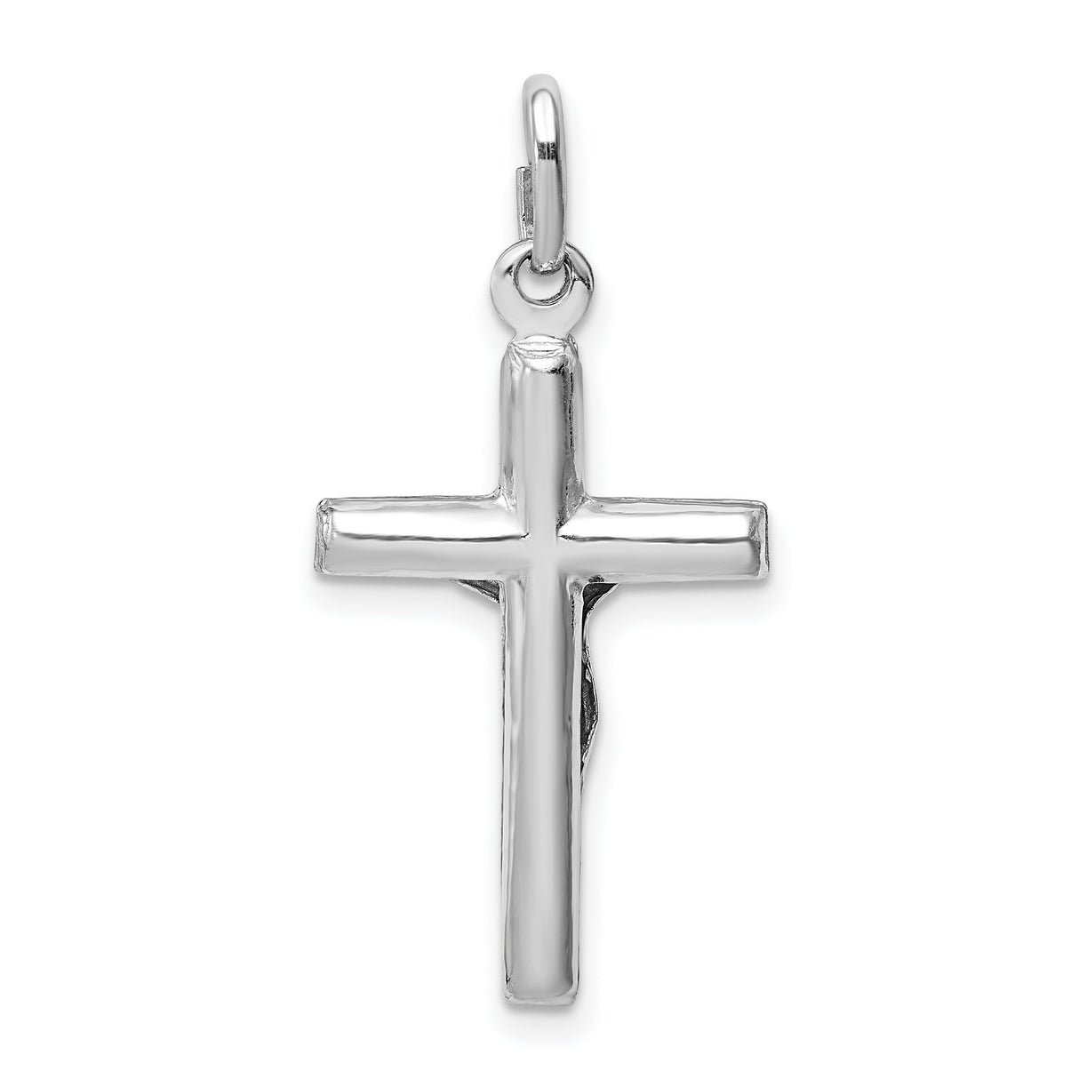 Sterling Silver Crucifix Cross Pendant with Sculpted Jesus Religious Charm for Men and Women