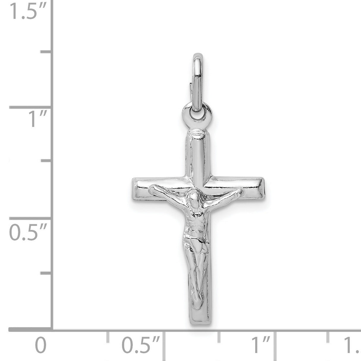 Sterling Silver Crucifix Cross Pendant with Sculpted Jesus Religious Charm for Men and Women