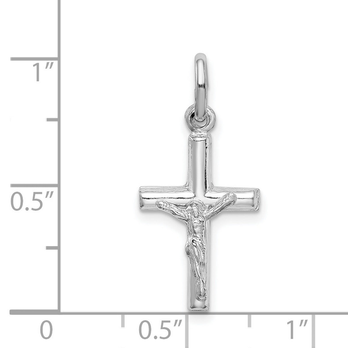 Sterling Silver Crucifix Cross Pendant with Raised Christ Figure, Christian Religious Design