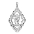 Sterling Silver Angel Pendant with Scalloped Edges and Guardian Angel Design