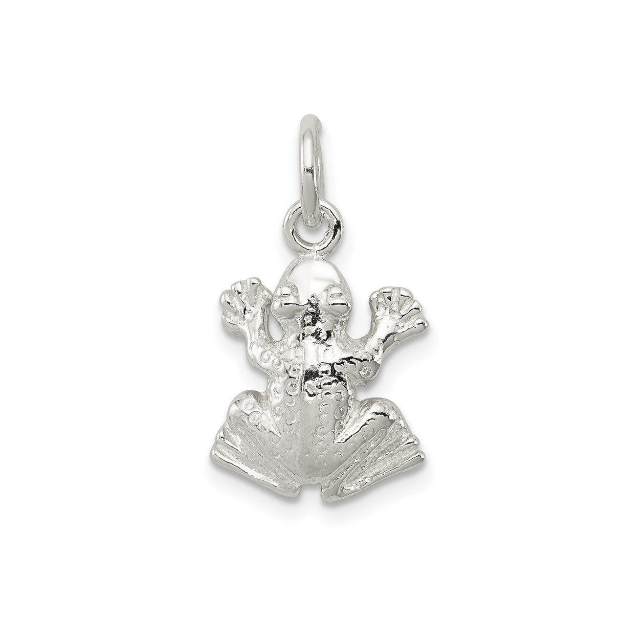 Sterling Silver Frog Pendant, Detailed Amphibian Design, Nature and Animal Totem Theme