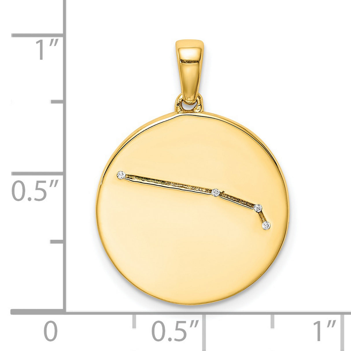 Aries Constellation Symbol With CZ Stars Charm Pendant in Real 925 Sterling SIlver