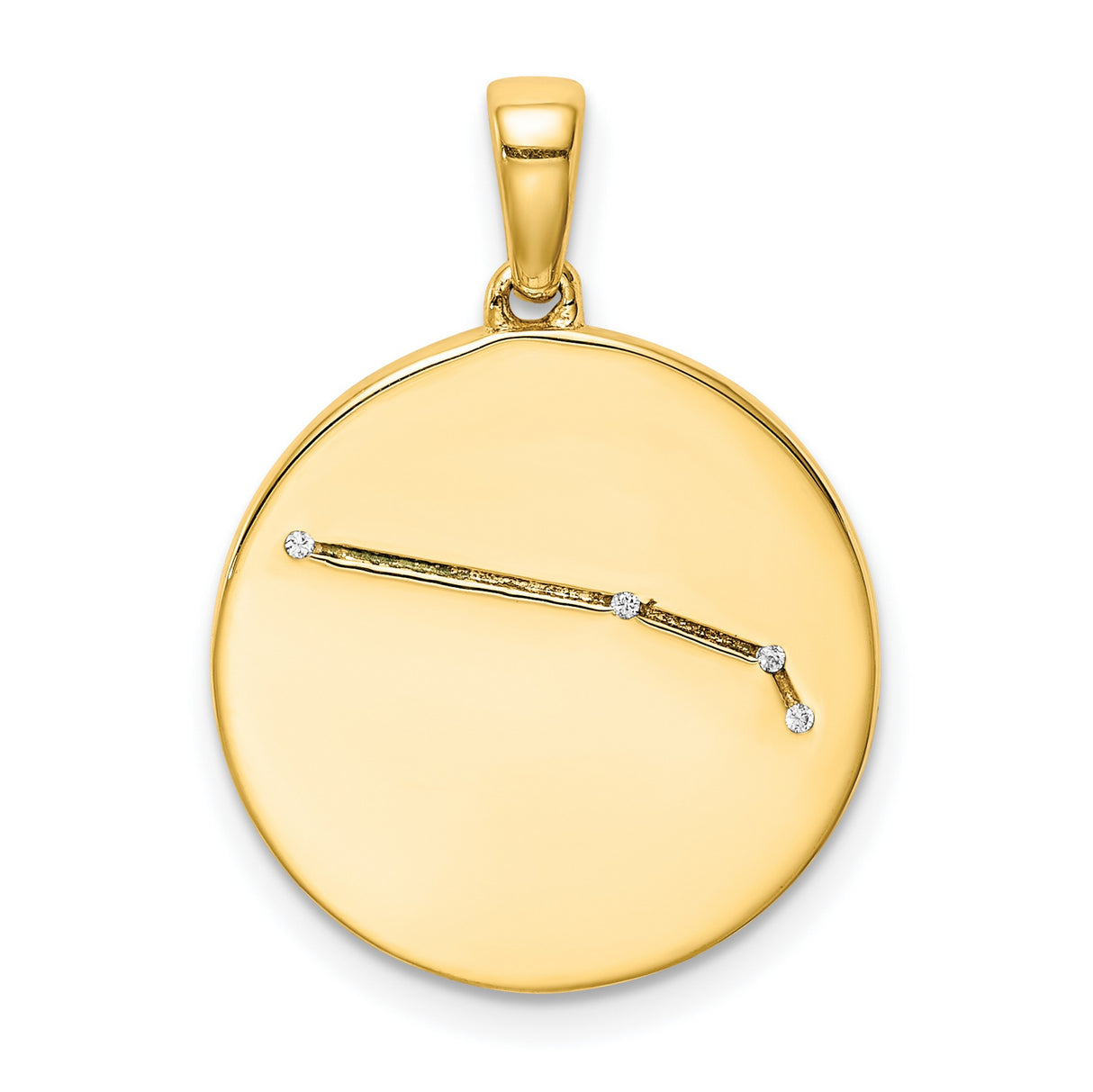 Aries Constellation Symbol With CZ Stars Charm Pendant in Real 925 Sterling SIlver