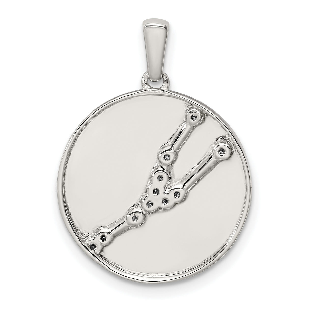 Sterling Silver Virgo Constellation Pendant with Cubic Zirconia, Zodiac Celestial Jewelry