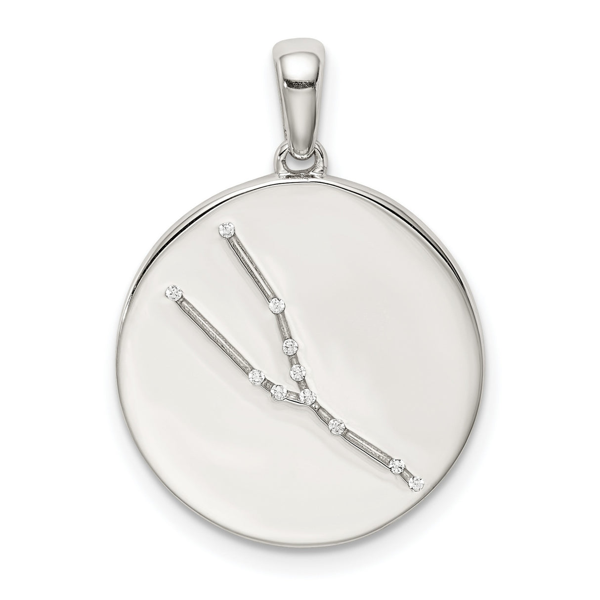 Sterling Silver Virgo Constellation Pendant with Cubic Zirconia, Zodiac Celestial Jewelry